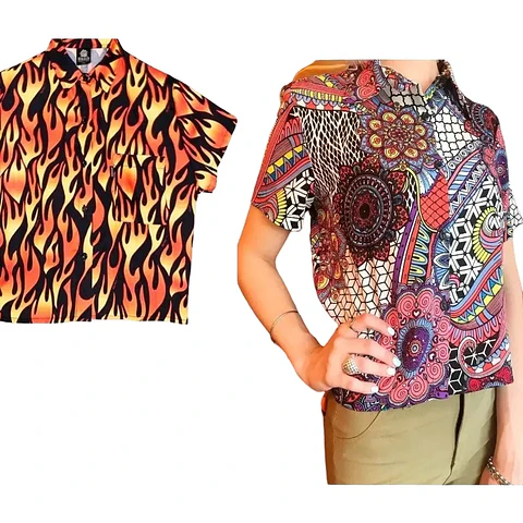 Molde Digital Blusa Camisera Corta / Crop De Mujer, pack De 5 Talles!