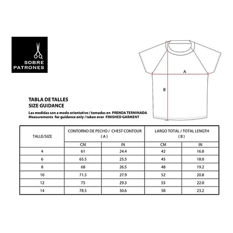 Molde De Costura, Patron Polera Ranglan Mc Nene, Imprimible