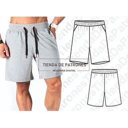 Molde Patron Short Basico Hombre Del S Al 2xl