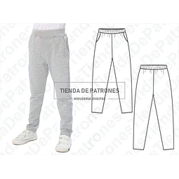 Moldes Patrones Pantalon Jogger Chupin Niños Talles 4 Al 14