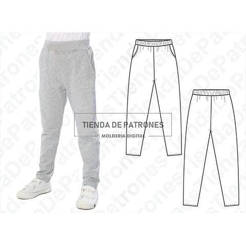 Moldes Patrones Pantalon Jogger Chupin Niños Talles 4 Al 14