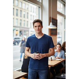 Molde Digital Polera Manga Corta Cuello V, Talles S A Xxl