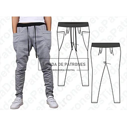 Molde Patron Imprimible Jogging Chupin Hombre Talle S Al 2xl