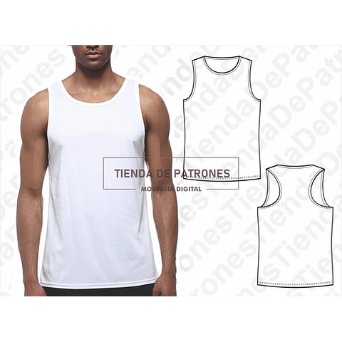 Molde Patrón Coreldraw Musculosa Deportiva Hombre S Al 3xl