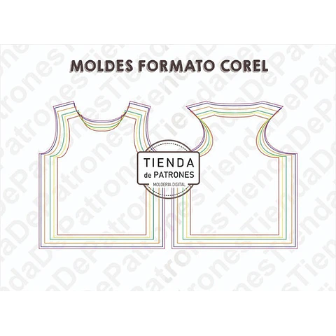 Molde Patrón Coreldraw Musculosa Deportiva Hombre S Al 3xl