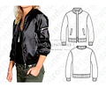 Molde Patron Coreldraw Chaqueta Bomber Jacket Mujer 38 Al 44