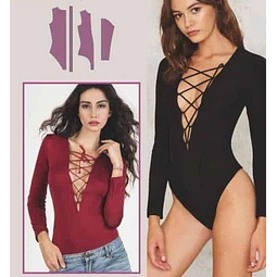 Molde Patrones Body Enterizo Con Tiras Cruzadas