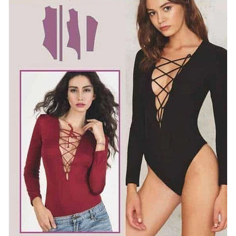 Molde Patrones Body Enterizo Con Tiras Cruzadas