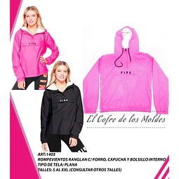 Molde Digital Cortaviento Ranglan, Pack Talles S Al Xxl