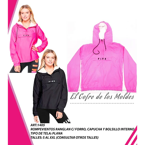 Molde Digital Cortaviento Ranglan, Pack Talles S Al Xxl