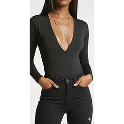 Molde Digital Malla Body Manga Larga Escote V Pack 5 Talles