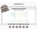 Molde Patron Coreldraw Jogger Niños Recortes Talles 4 Al 14