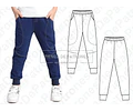 Molde Patron Coreldraw Jogger Niños Recortes Talles 4 Al 14