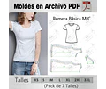 Moldes Patrones Imprimibles Polera Basica Mc Diy Xs Al 3xl