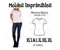 Moldes Patrones Imprimibles Polera Basica Mc Diy Xs Al 3xl