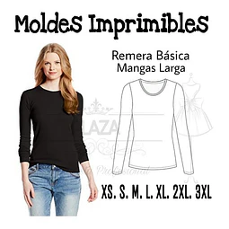 Moldes Patrones Imprimibles De Ropa Polera Ml Xs Al 3xl