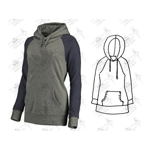 Moldes Patrones Imprimibles Polerón Hoodie Raglan  Xs Al 3xl