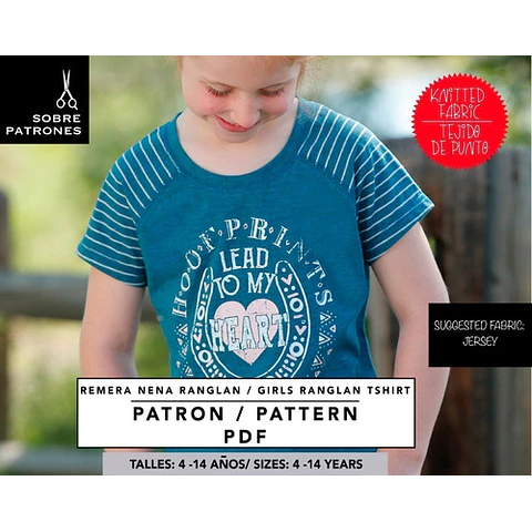 Molde De Costura, Patron Polera Ranglan Mc Nena, Imprimible