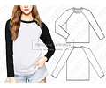 Molde Patron Coreldraw Polera Mujer Manga Ranglan S Al 2xl