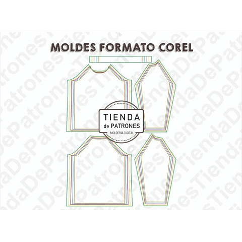 Molde Patron Coreldraw Polera Mujer Manga Ranglan S Al 2xl