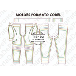 Molde Patron Coreldraw Jogging Niños Recortes Talles 4 Al 14