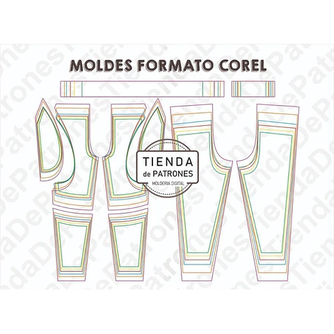 Molde Patron Coreldraw Jogging Niños Recortes Talles 4 Al 14