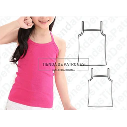 Molde Patron Coreldraw Musculosa Tiritas Nenas Talle 4 Al 14
