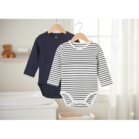 Molde Digital Body Bebe Manga Larga Pack Talles 1 Al 5