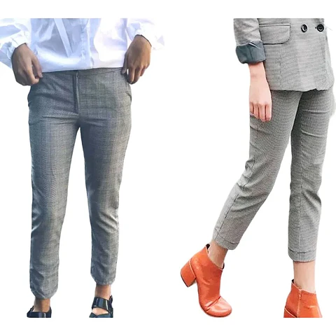 Molde Digital Pantalon Semi Capri, patron Pack Talles S A Xxl