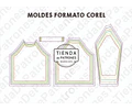 Molde Coreldraw Remera Niños Ranglan Manga Larga Del 4 Al 14
