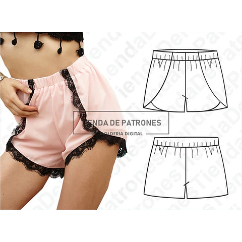 Molde Patron Coreldraw Short Cruzado Mujer Del 36 Al 46