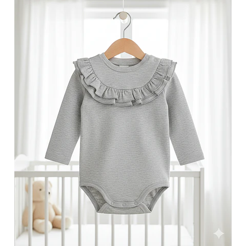 Molde Digital Body Beba Pechera Volados Pack Talles 1 Al 5