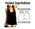 Moldes Patrones Imprimibles Musculosa Evasé Xs Al 3xl