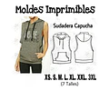 Moldes Patrones Imprimibles Sudadera Capucha Xs Al 3xl
