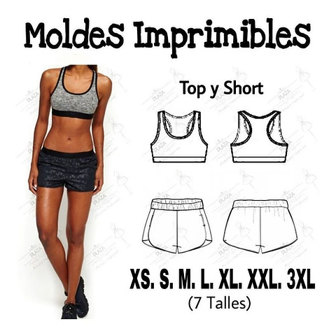 Moldes Patrones Imprimibles Conjunto Deportivo Xs Al 3xl