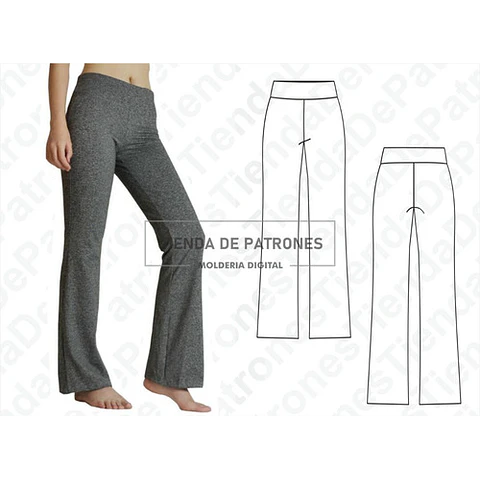 Molde Patron Imprimible Calza Recta Mujer Del Xs Al 2xl