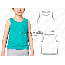 Molde Patron Coreldraw Musculosa Niños Talles 2 Al 14