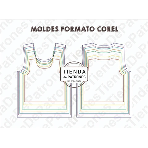 Molde Patron Coreldraw Musculosa Niños Talles 2 Al 14