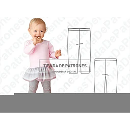 Molde Patron Coreldraw Calza Legging Bebes De 6meses A 4años