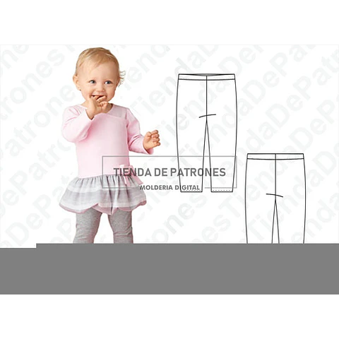 Molde Patron Coreldraw Calza Legging Bebes De 6meses A 4años