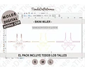 Molde Patron Coreldraw Bikini Mujer Malla Talles S M L
