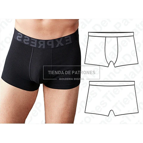 Molde Patron Imprimible Boxer Basico Hombre Del S Al 2xl