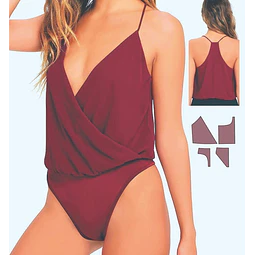 Patrones Moldes Body  Enterizo Con Escote Cruzado Imprimible