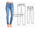 Molde Patron Coreldraw Jean Basico Chupin Mujer Del 38 Al 44