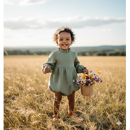 Molde Digital Body Bebe Cuello Alto Fruncido, Talles 1 Al 5