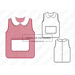 Molde Coreldraw Pechera Pintorcito Jardin Unisex Del 2 Al 8