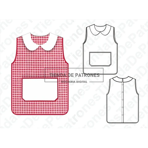 Molde Coreldraw Pechera Pintorcito Jardin Unisex Del 2 Al 8