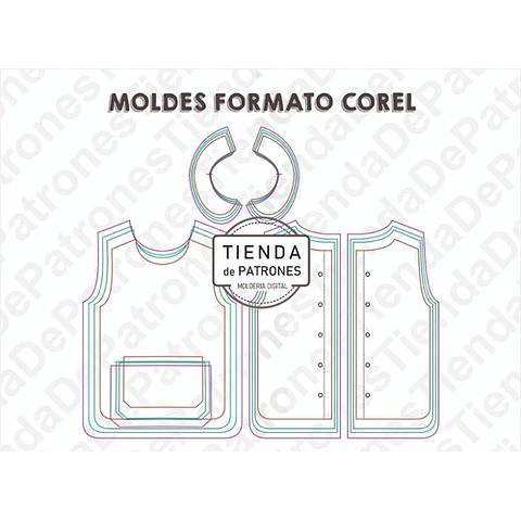 Molde Coreldraw Pechera Pintorcito Jardin Unisex Del 2 Al 8