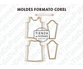 Molde Patron Coreldraw Remera Mujer Manga Larga Del Xs A 2xl