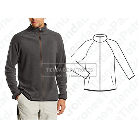 Molde Patron Imprimible Buzo Campera Manga Ranglan Xs Al 2xl